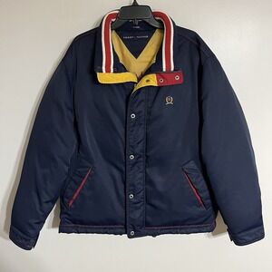 Vintage 2001 Tommy Hilfiger Down Ski Snow Winter Jacket Mens Size Large Navy